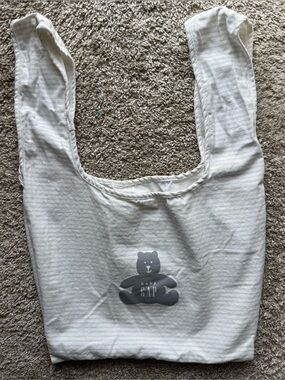 Baby Gap Gray Bear Logo Tote Bag Double Sided NWOT